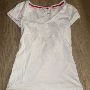 Energie White V-Neck Tee everyday basic
